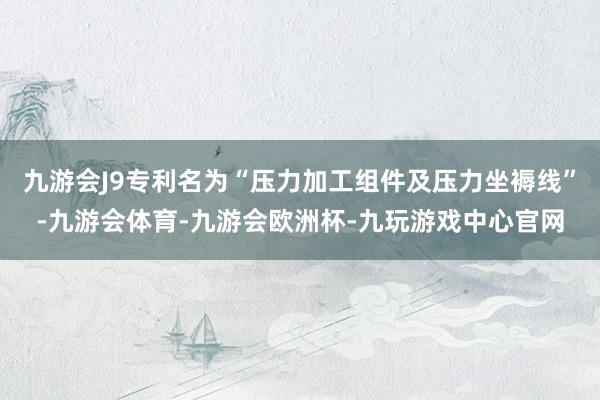 九游会J9专利名为“压力加工组件及压力坐褥线”-九游会体育-九游会欧洲杯-九玩游戏中心官网