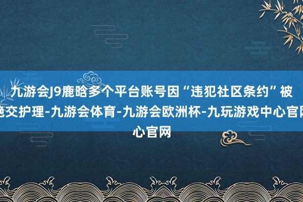 九游会J9鹿晗多个平台账号因“违犯社区条约”被绝交护理-九游会体育-九游会欧洲杯-九玩游戏中心官网