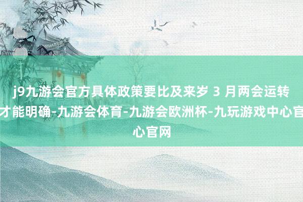j9九游会官方具体政策要比及来岁 3 月两会运转时才能明确-九游会体育-九游会欧洲杯-九玩游戏中心官网