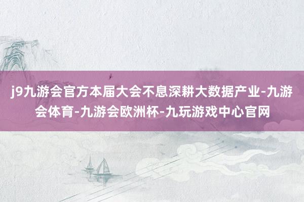 j9九游会官方本届大会不息深耕大数据产业-九游会体育-九游会欧洲杯-九玩游戏中心官网