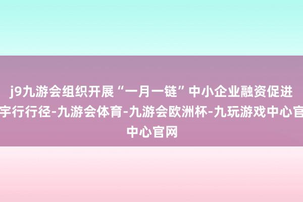 j9九游会组织开展“一月一链”中小企业融资促进寰宇行行径-九游会体育-九游会欧洲杯-九玩游戏中心官网