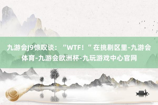 九游会J9惊叹谈：“WTF！”在挑剔区里-九游会体育-九游会欧洲杯-九玩游戏中心官网